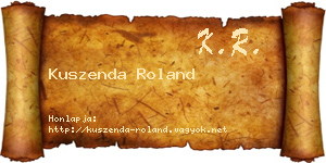 Kuszenda Roland névjegykártya